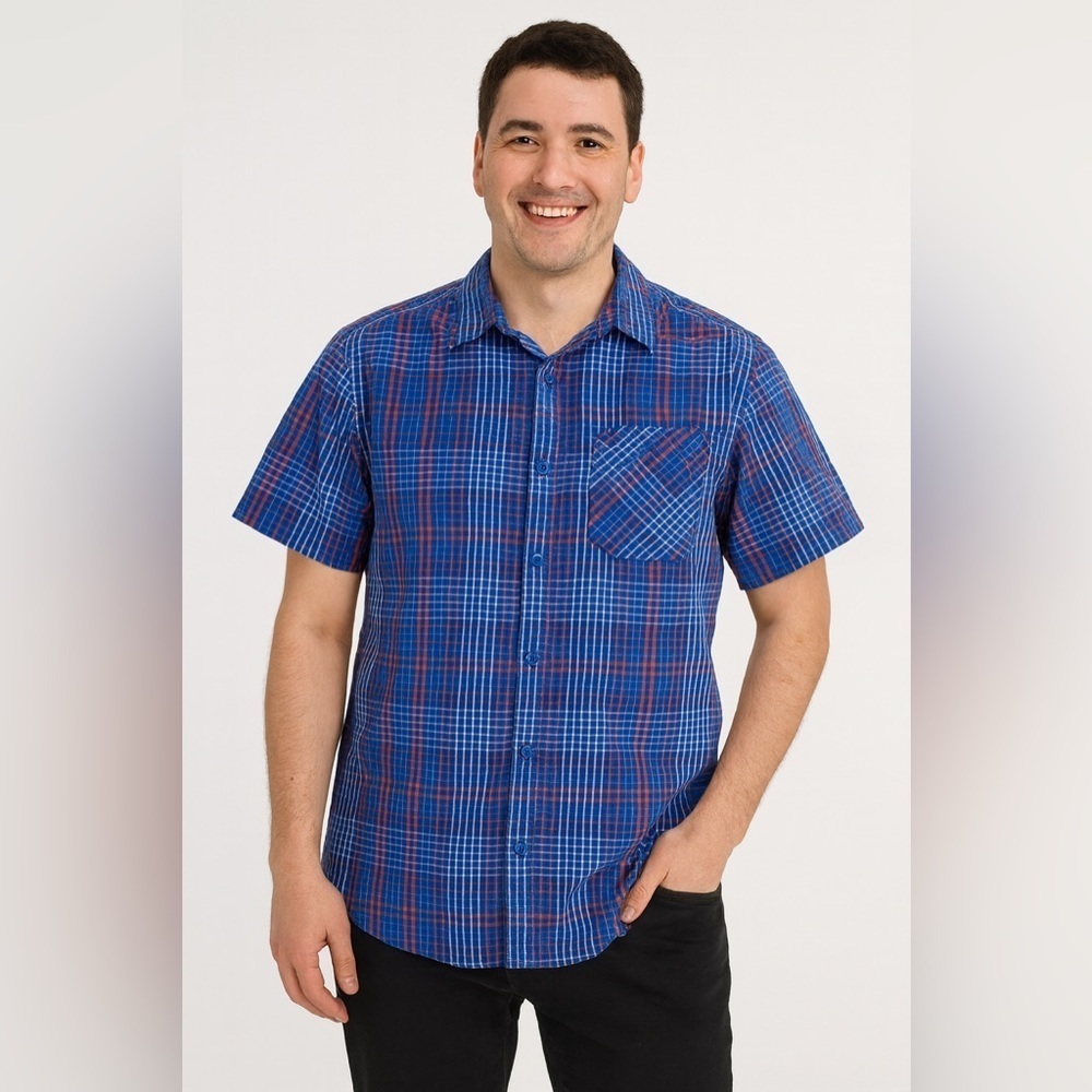 Mountain Hardwear Blue and Red Checkered Men's Shirt